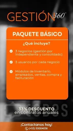 Sistema de gestión de ventas e inventario. Plan Básico